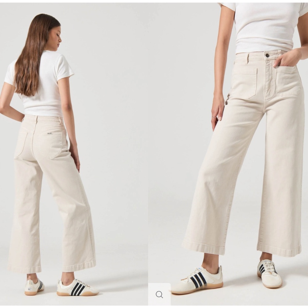 Rolla's Off White Wide Leg Denim Jean